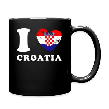 Kroatien I love Croatia - Tasse einfarbig - Schwarz - Rechts