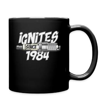 Ignites since 1984 vintage birthday mechanic - Full Colour Mug - black - Right