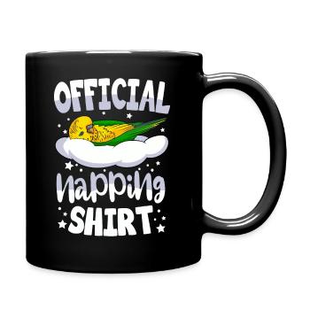 Budgerigar Sleeping Shirt Bird Gift - Full Colour Mug - black - Right