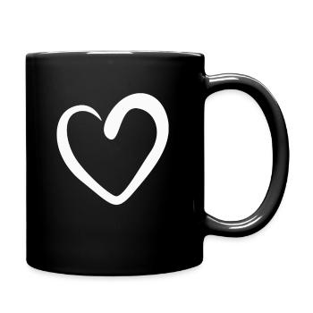 Cœur Blanc - Mug uni - noir - Droite