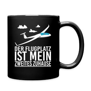 Segelflieger Segelfliegen Flugplatz - Tasse einfarbig - Schwarz - Rechts