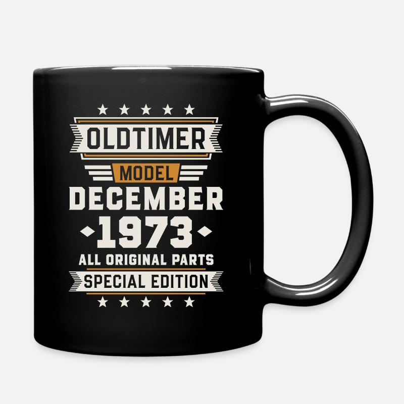 Oldtimer December 1973 Geburtstag Geschenk - Tasse einfarbig - Schwarz