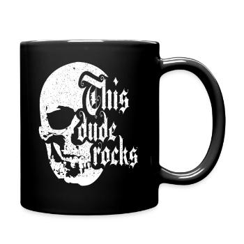Rock Metal Punk Totenkopf Rocker Musik - Tasse einfarbig - Schwarz - Rechts