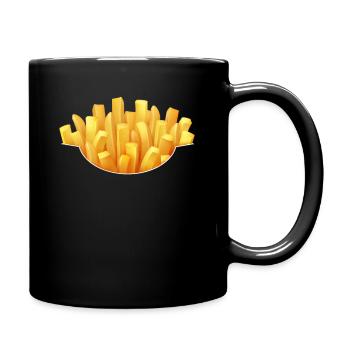 Pommes Kostüm Pommes Frites Verkleidung - Tasse einfarbig - Schwarz - Rechts