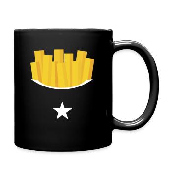 Pommes Kostüm Pommes Frites Verkleidung - Tasse einfarbig - Schwarz - Rechts
