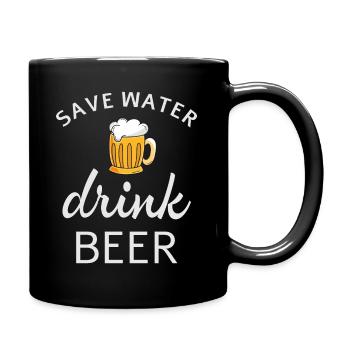 Save water drink beer - Full Colour Mug - black - Right