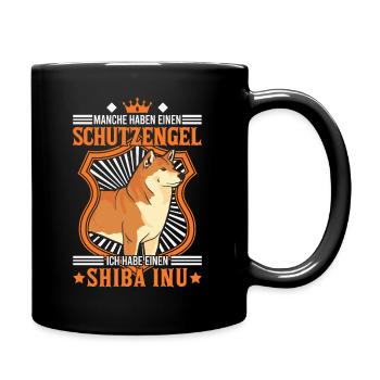 Shiba Inu Schutzengel - Tasse einfarbig - Schwarz - Rechts