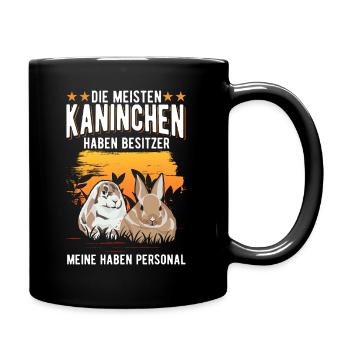 Kaninchen Personal Häschen Hase Kaninchen - Tasse einfarbig - Schwarz - Rechts