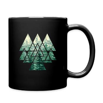 Wald - Tasse einfarbig - Schwarz - Rechts