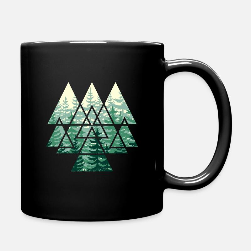 Wald Natur Bäume Landschaft Outdoor Geschenk - Tasse einfarbig - Schwarz