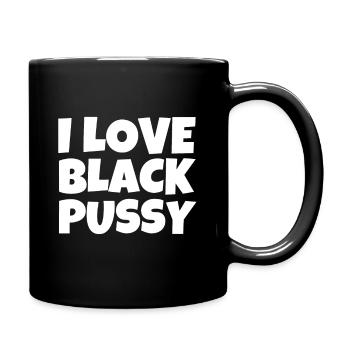 J’adore la chatte noire - Dicton drôle - Mug uni - noir - Droite