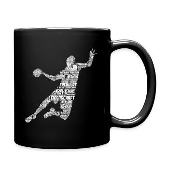 Handball Handballer Kinder Jungen Männer - Tasse einfarbig - Schwarz - Rechts