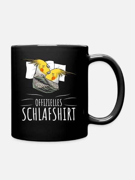 Offizielles Schlafshirt Nymphensittich - Tasse einfarbig - Schwarz