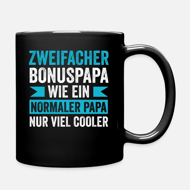 Zweifacher Bonuspapa - Tasse einfarbig - Schwarz
