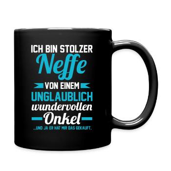 Onkel und Neffe - Tasse einfarbig - Schwarz - Rechts