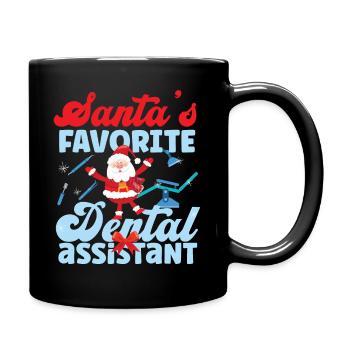 Dental Assistant Christmas Santa - Full Colour Mug - black - Right