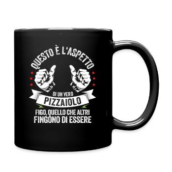 Pizzaiolo italiano Festa del Papà - Tasse einfarbig - Schwarz - Rechts
