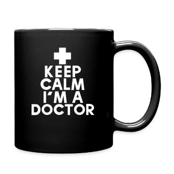 Restez calme Je suis un médecin - Mug uni - noir - Droite