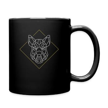 Wild Boar Head Hunter Wild Pig Boar Face - Full Colour Mug - black - Right