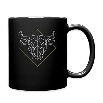 Bull Bull Horns Head Face - Full Colour Mug - black - Right