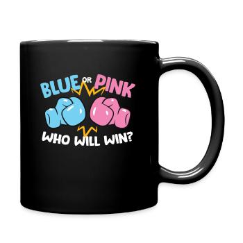 Blau oder Rosa Wer wird gewinnen Lustige - Tasse einfarbig - Schwarz - Rechts