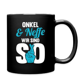 Onkel und Neffe - Tasse einfarbig - Schwarz - Rechts