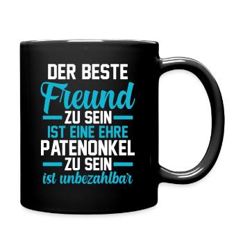 Patenonkel - Tasse einfarbig - Schwarz - Rechts