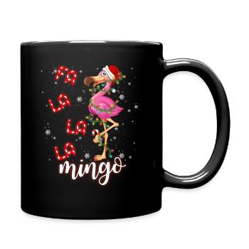 Fa La La La Mingo Flamant rose pour le pyjama de Noël - Mug uni - noir - Droite