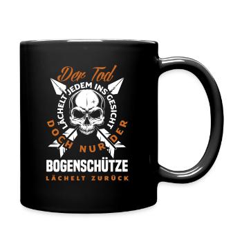 Lustiges Bogenschießen Bogenschütze Geschenk - Tasse einfarbig - Schwarz - Rechts