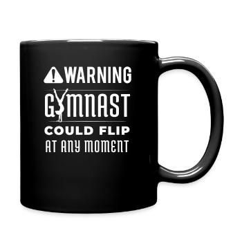 Warning Gymnast Could Flip At Any Moment - Full Colour Mug - black - Right