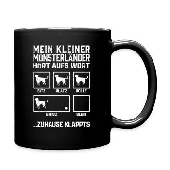 Kleiner Münsterländer Hundetricks Heidewachtel - Tasse einfarbig - Schwarz - Rechts