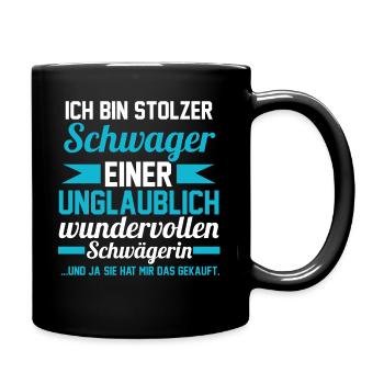 Schwager - Tasse einfarbig - Schwarz - Rechts