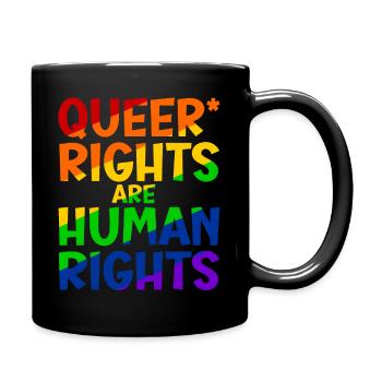 Queer Rights are Human Rights - Tasse einfarbig - Schwarz - Rechts