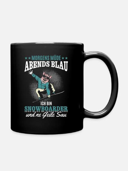Snowboarding Freestyle Snowboarder Geile Sau - Tasse einfarbig - Schwarz