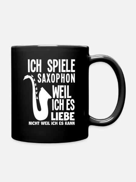 Saxophon - Tasse einfarbig - Schwarz