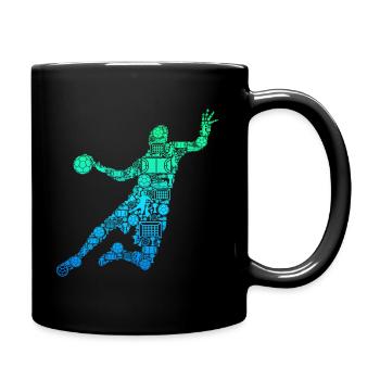 Handball Handballer Handballspieler Kinder - Tasse einfarbig - Schwarz - Rechts