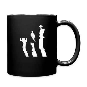 Schach Schachspieler Schachfiguren Silhoutte Chess - Tasse einfarbig - Schwarz - Rechts