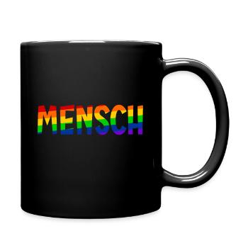 Mensch Regenbogen - Tasse einfarbig - Schwarz - Rechts