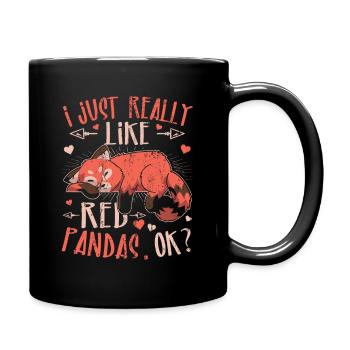 J’aime vraiment les pandas roux - Mug uni - noir - Droite