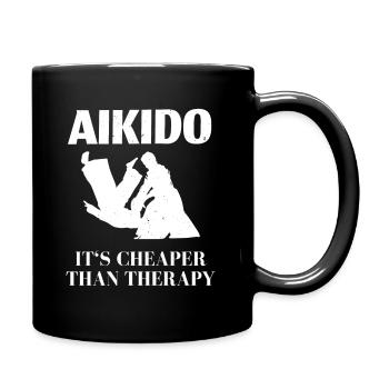 Aikido Kämpfer - Tasse einfarbig - Schwarz - Rechts