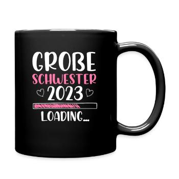 Große Schwester 2023 Loading - Tasse einfarbig - Schwarz - Rechts