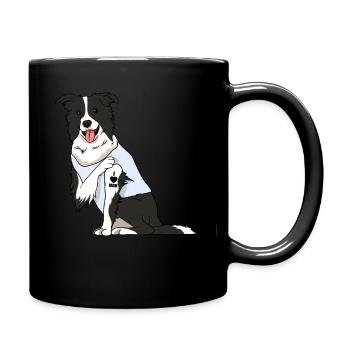 J’aime maman Tatouage Border Collie Chien Fête des mères - Mug uni - noir - Droite