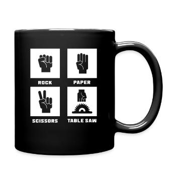 Rock Paper Scissors Table Saw Carpenters - Tasse einfarbig - Schwarz - Rechts