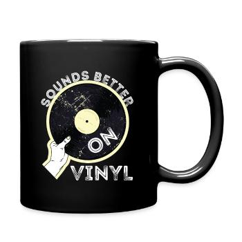 Old School Turntable DJ Sounds Better On Vinyl - Tasse einfarbig - Schwarz - Rechts