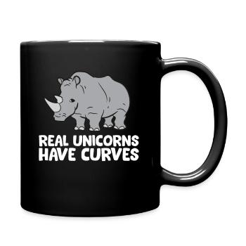 Drôle d’amoureux des rhinocéros Avoir de vraies licornes - Mug uni - noir - Droite