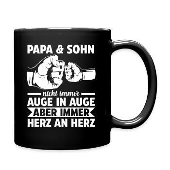 Papa und Sohn - Tasse einfarbig - Schwarz - Rechts