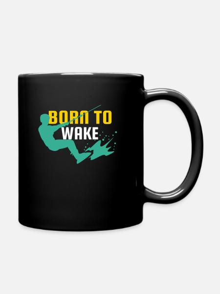 Wakeboard Born To Wake Wakeboarder Wakeboarding - Full Colour Mug - black