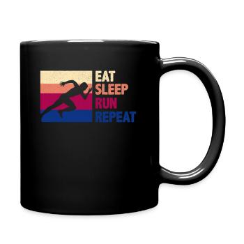 Lustiges Laufen Läufer Lauf Geschenk - Tasse einfarbig - Schwarz - Rechts