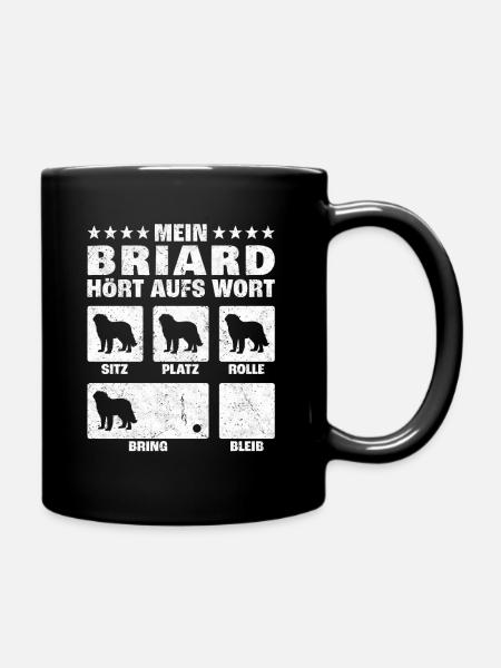 Briard Hundetricks Berger de Brie Hundetrainer - Tasse einfarbig - Schwarz