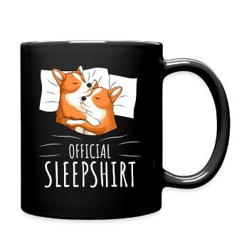 Corgi Dog Sleeping Shirt Gift - Full Colour Mug - black - Right